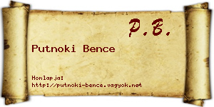 Putnoki Bence névjegykártya