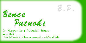 bence putnoki business card